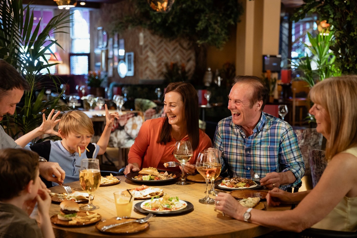 Family eating dinner