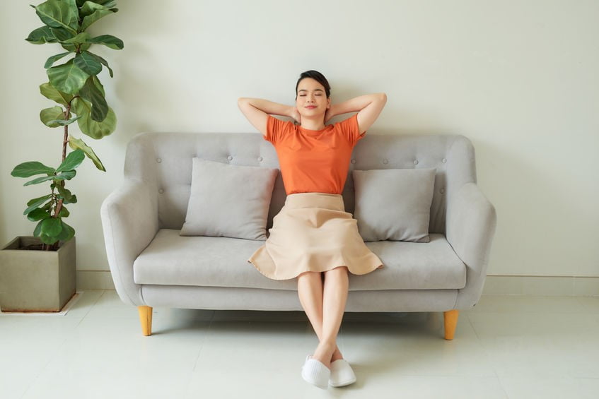 Woman on couch